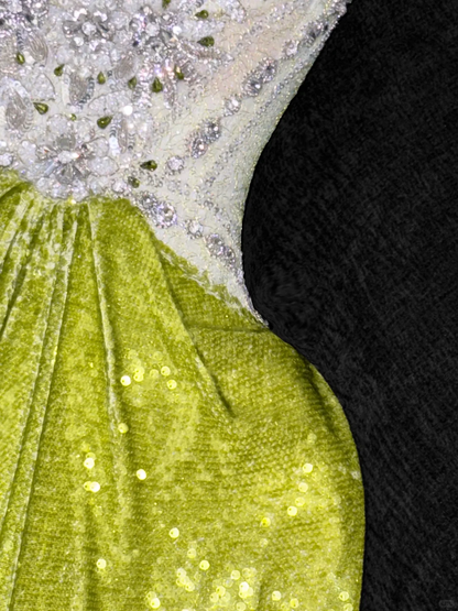 Sparkling  Green Sequined Design Elegant Mermaid Prom Dress Evening Dress D1693