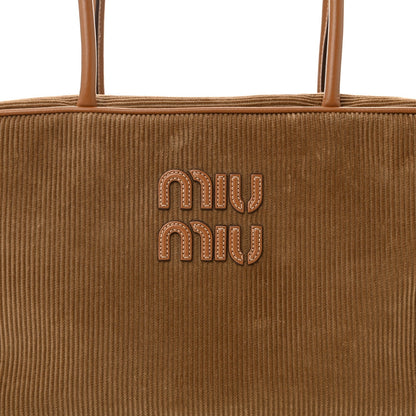 Corduroy Large Beau Top Handle Bag Cinnamon