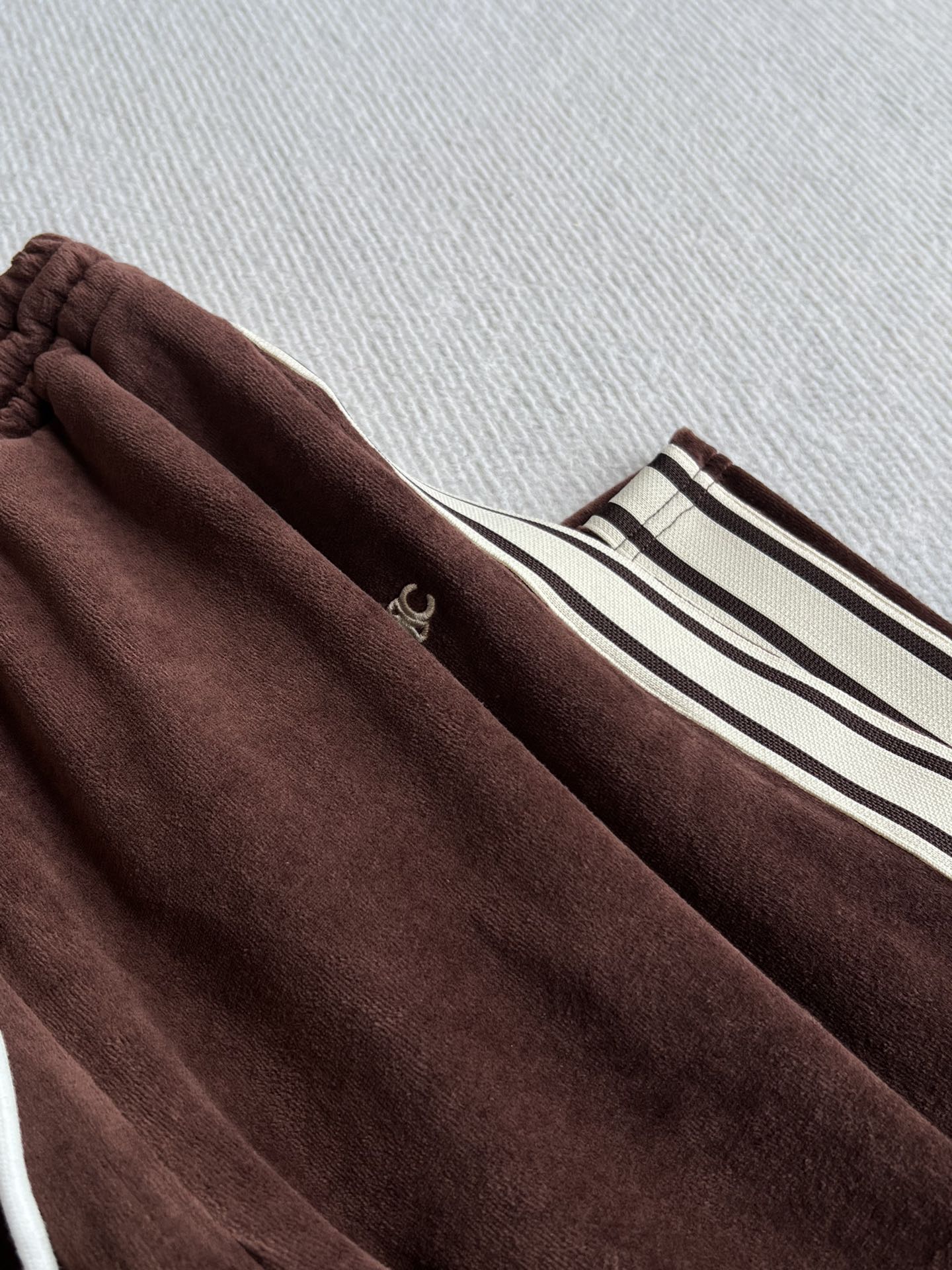 Celine 25 Trouser Brown White Cotton Polyester