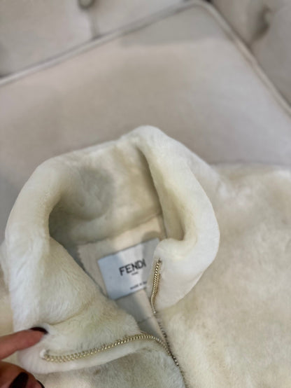 Fendi 25AW Merino Shearling White Vest