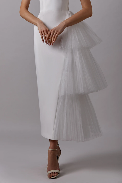 White evening dress Sexy Prom Dress   fg2873