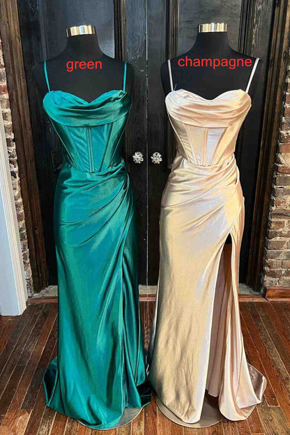 Burgundy Long Prom Dress with High Slit,Formal Graduation Evening Dresses       fg4760