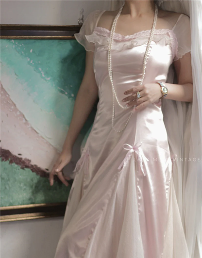 Baby pink vintage Evening Dresses        fg6691