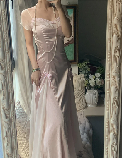 Baby pink vintage Evening Dresses        fg6691