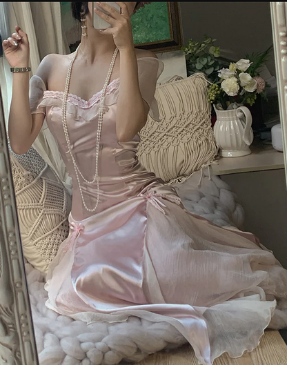 Baby pink vintage Evening Dresses        fg6691