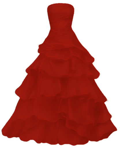 Strapless A Line Ruffle Long Prom Dress Layered Wedding Dress        fg7185