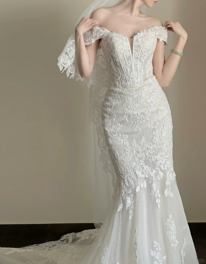 Luxury Women s Elegant Wedding Dresses Lace Side Split Sexy Princess Bridal Gown