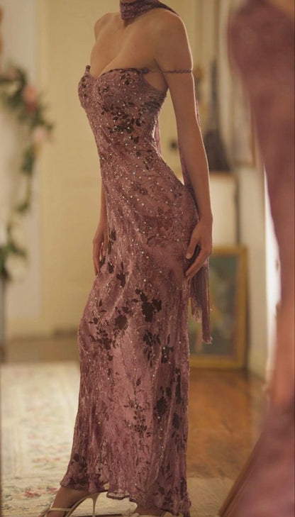 Vintage Prom Dress, Elegant Off Shoulder Evening Dress     fg7335