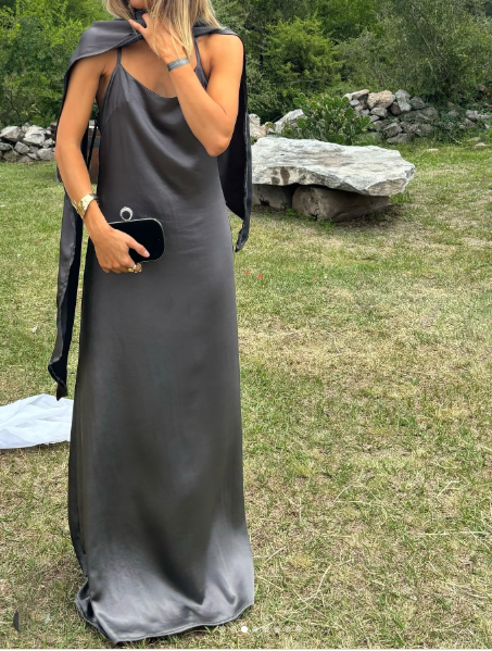 Dark Gray Long Party Prom Dresses Formal Evening Dress fg7580