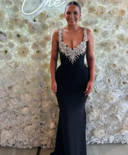 Black Mermaid Sexy Long Formal Dress Evening Party Dresses  fg7763