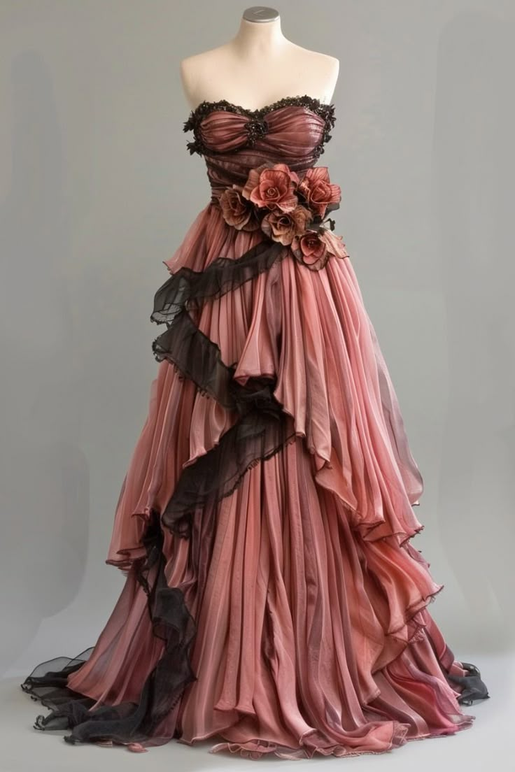Sleeveless Long Prom Dress With Flowers Cute Evening Party Gowns