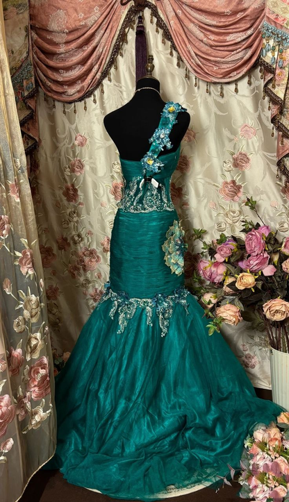 Retro Tulle Long Prom Dress Mermaid Formal Evening Dress fg8270
