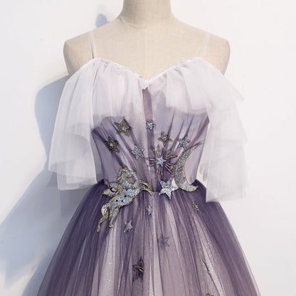 Stylish tulle long prom dress evening dress s100