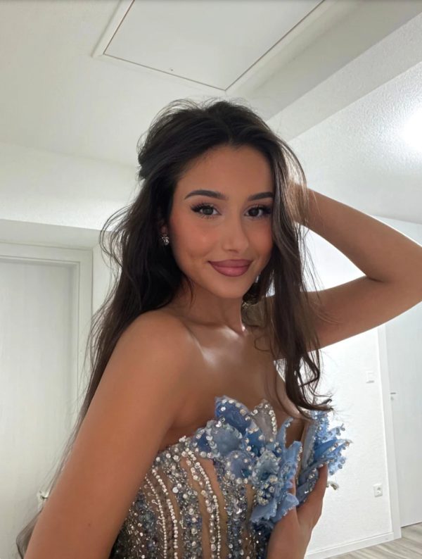 Gorgeous Beaded Sexy Elegant V-Neck Low-Cut Long Slit Prom Dress Prom Gowns Prom Dresses