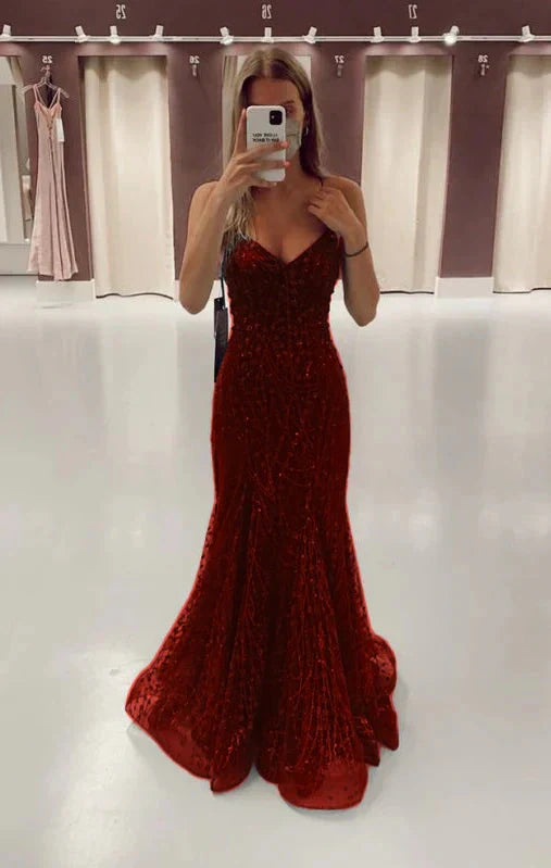 Green Long Mermaid Prom Dresses Prom Gown