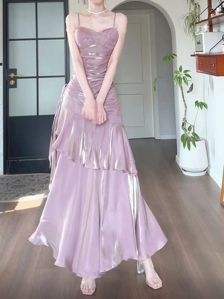 Ruffled evening dress birthday dress mermaid party dress   S5945