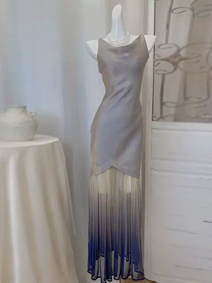 Retro gradient dress beautiful mermaid shiny dress       S6161