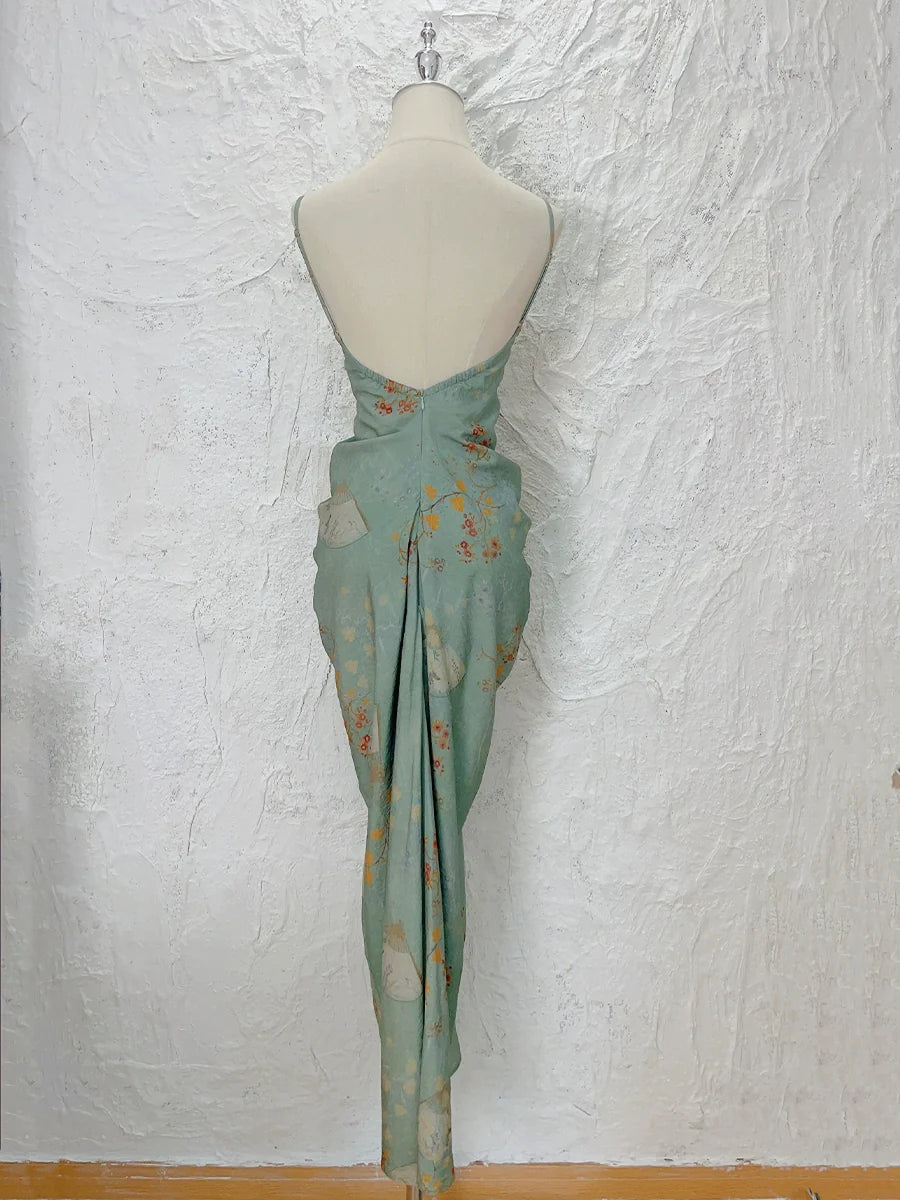 retro new backless long party dress         S6029