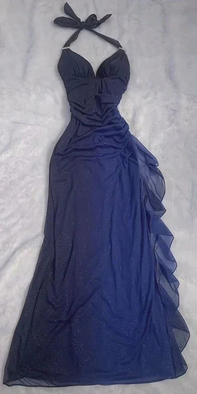 Burgundy Red/Indigo/Navy Blue Shiny Elegant Strappy Long Tulle Ball Gowns Prom Dress Birthday Prom Dresses