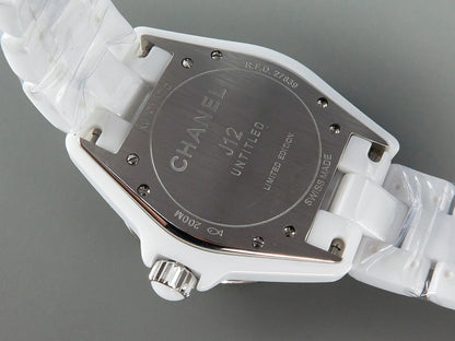 J12 38mm Automatic Limited Untitled H5582 White Ceramic Black White Dial