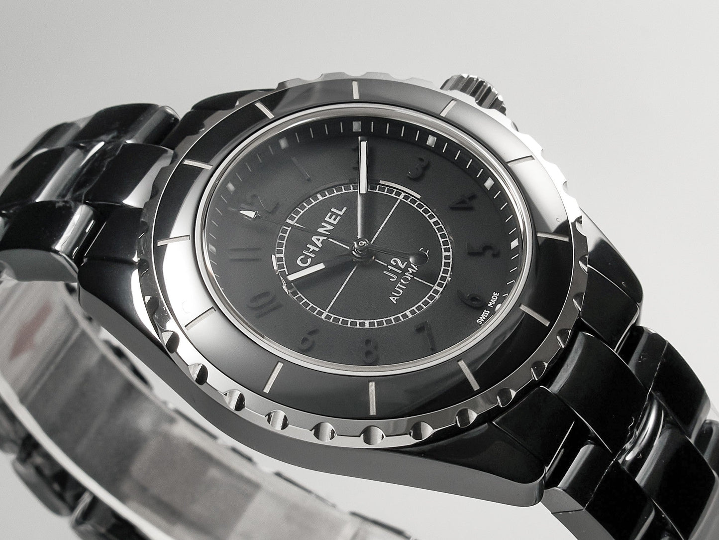 J12 Automatic Black Ceramic Black Numerals Black Dial Black Steel Hands