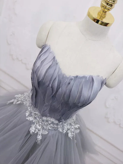 New Homecoming Dress Sweetheart Lace Feather Short Prom Dress Back to School Outfits Party Dress  D6084