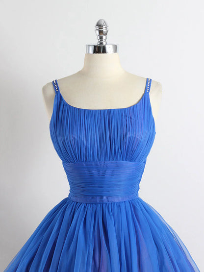 Pretty Homecoming Dress Spaghetti Straps Tulle Pleated Short Prom Dress Back to School Outfits Party Dress  D6090