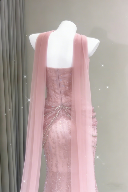 Shiny Prom Dress Sweetheart Pleated Tulle Mermaid Prom Gown Evening Dress Party Dress  D2680