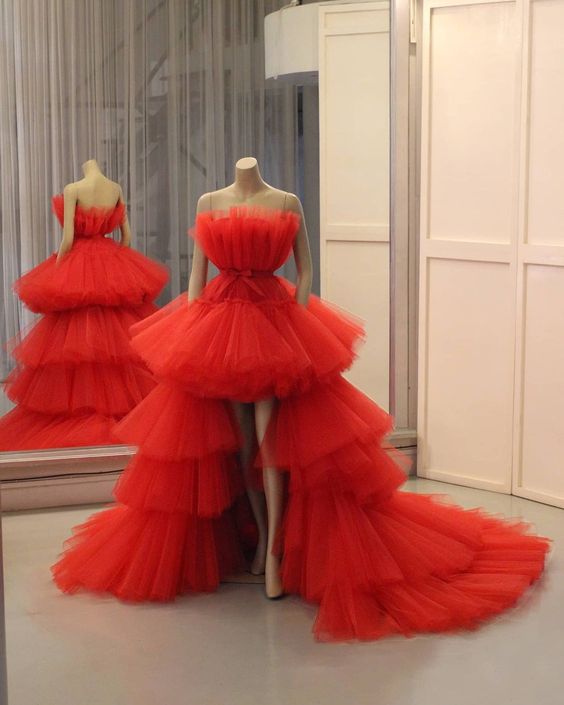 Red Ball Gowns Long Prom Dress