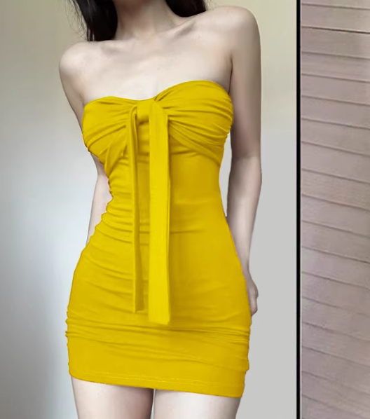Fashion Yellow Dress S776