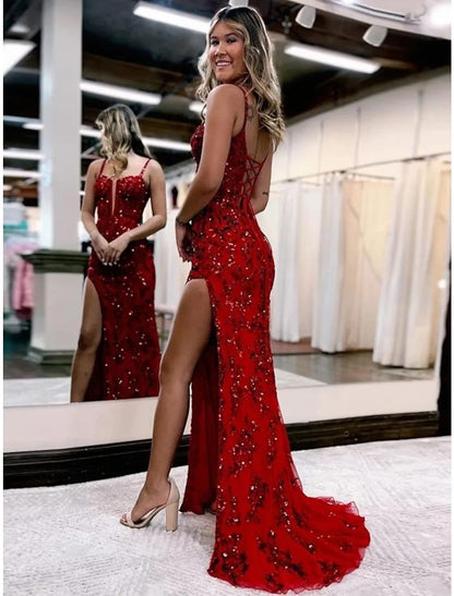 Mermaid /Trumpet Evening Gown Open Back Prom Dresses Party Dresses