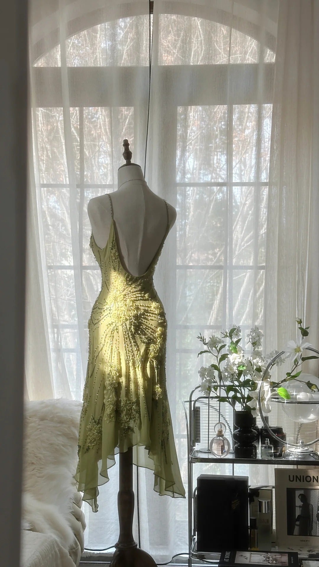 Vintage Prom Dresses, Sleeveless Green Prom Gown