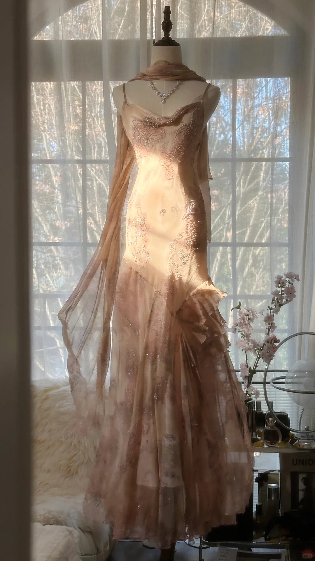 Vintage Prom Dresses, Sleeveless Long Prom Gown