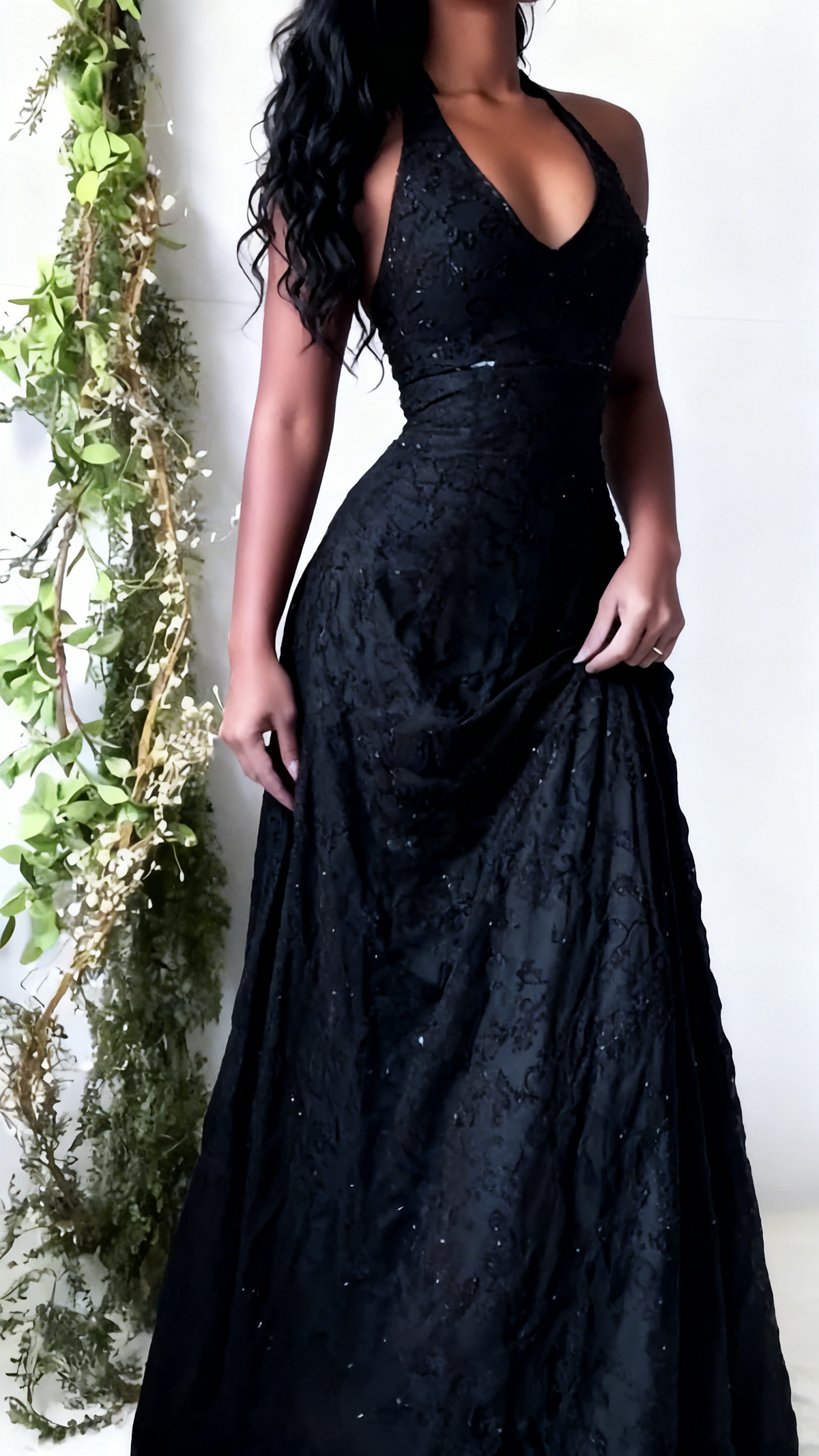 Vintage Mermaid Purple Lace Halter Prom Dress Long Prom Dresses Prom Gown