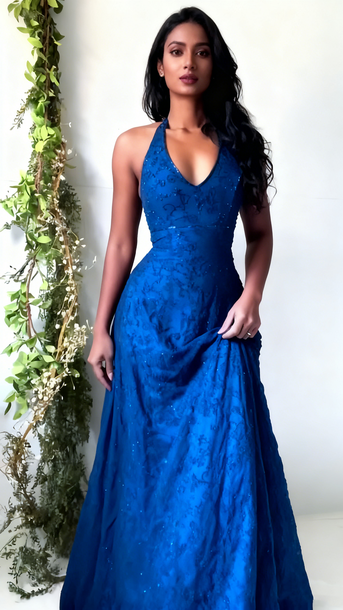 Vintage Mermaid Purple Lace Halter Prom Dress Long Prom Dresses Prom Gown