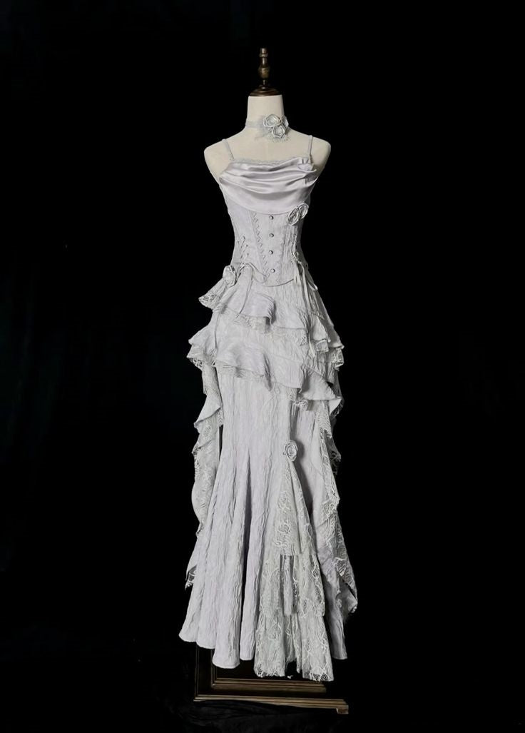 White Retro Fashion Elegant Long/Short Lace Homecoming Dress Prom Dresses Prom Gowns
