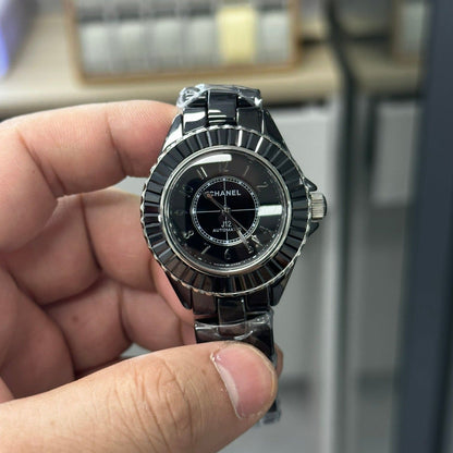 J12 33MM DIAMOND BEZEN BLACK CERAMIC STEEL