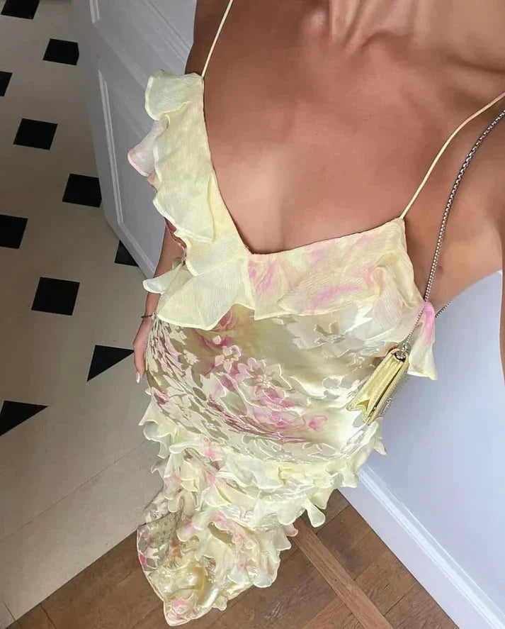 Yellow Fashion Elegant Layered Tulle Long Ball Gowns Backless Mermaid Slim Fit Prom Gowns Prom Dresses