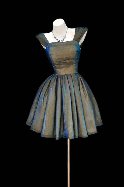 Shimmering Homecoming Dress Strapless Pleated Short Prom Dress Back to School Outfits Party Dress  D6048