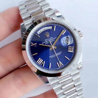 DAY-DATE 41MM STAINLESS STEEL BLUE DIAL
