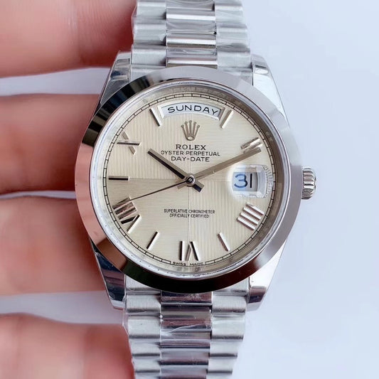DAY-DATE 41MM STAINLESS STEEL CREAM DIAL