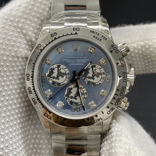 DAYTONA STAINLESS STEEL CUSTOM MOP DIAL DIAMOND NUMERALS