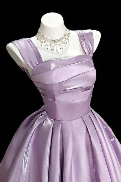Pretty Homecoming Dress Square Pleated Short Prom Dress Back to School Outfits Cocktail Dress D6009